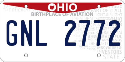 OH license plate GNL2772