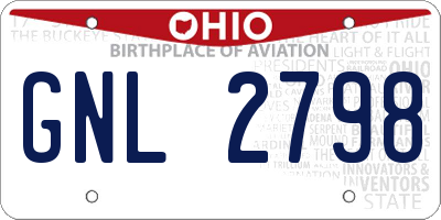 OH license plate GNL2798