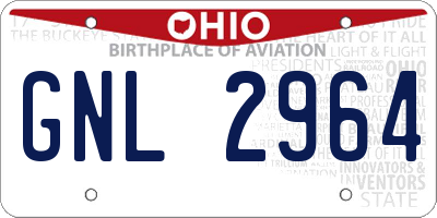 OH license plate GNL2964