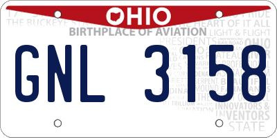 OH license plate GNL3158
