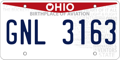 OH license plate GNL3163