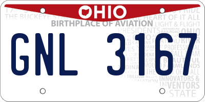 OH license plate GNL3167