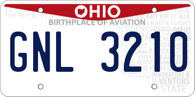 OH license plate GNL3210