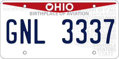 OH license plate GNL3337