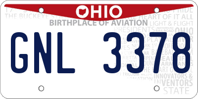 OH license plate GNL3378