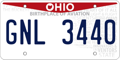 OH license plate GNL3440