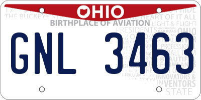 OH license plate GNL3463