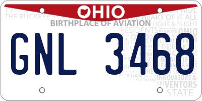 OH license plate GNL3468