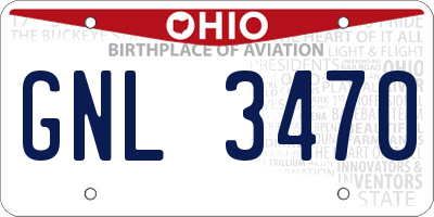 OH license plate GNL3470