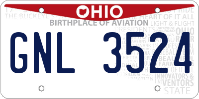 OH license plate GNL3524