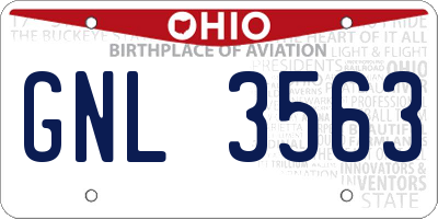 OH license plate GNL3563