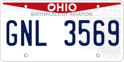 OH license plate GNL3569