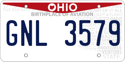 OH license plate GNL3579