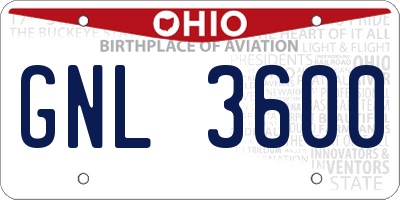 OH license plate GNL3600