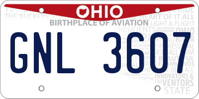OH license plate GNL3607