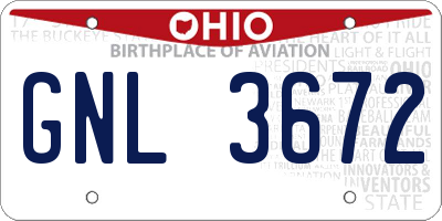 OH license plate GNL3672