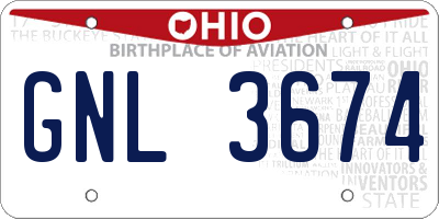 OH license plate GNL3674