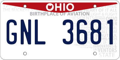 OH license plate GNL3681