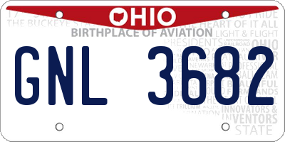 OH license plate GNL3682