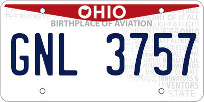 OH license plate GNL3757