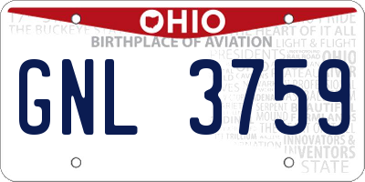 OH license plate GNL3759