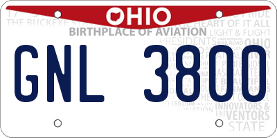 OH license plate GNL3800