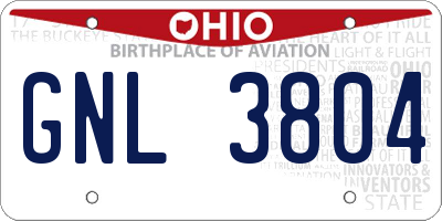 OH license plate GNL3804