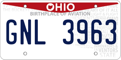 OH license plate GNL3963