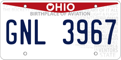 OH license plate GNL3967