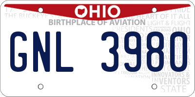 OH license plate GNL3980
