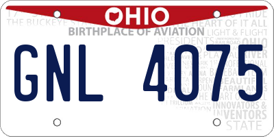 OH license plate GNL4075