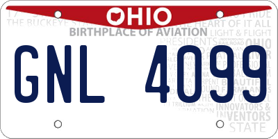 OH license plate GNL4099