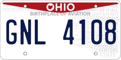 OH license plate GNL4108