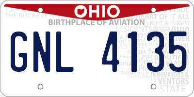 OH license plate GNL4135
