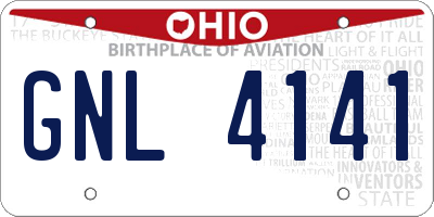 OH license plate GNL4141