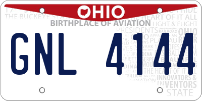 OH license plate GNL4144