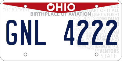 OH license plate GNL4222
