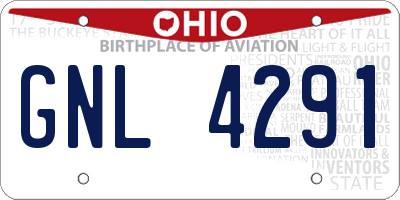 OH license plate GNL4291