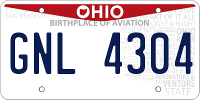 OH license plate GNL4304