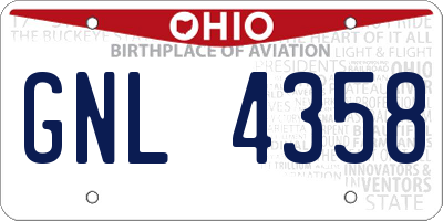 OH license plate GNL4358