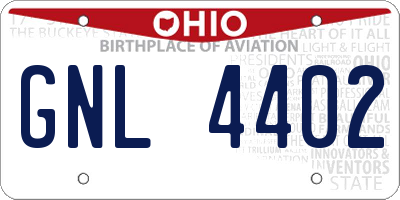 OH license plate GNL4402