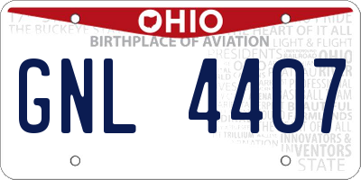 OH license plate GNL4407