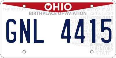 OH license plate GNL4415