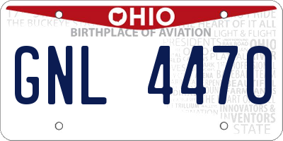 OH license plate GNL4470