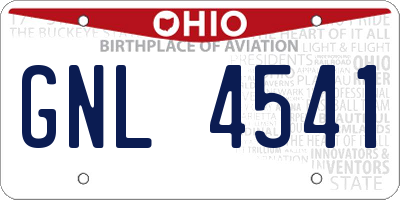 OH license plate GNL4541