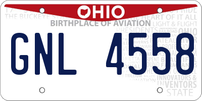 OH license plate GNL4558