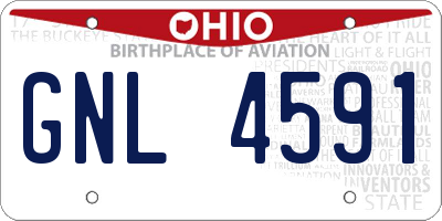 OH license plate GNL4591