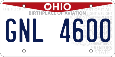 OH license plate GNL4600