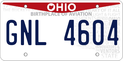 OH license plate GNL4604