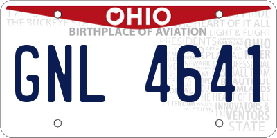OH license plate GNL4641